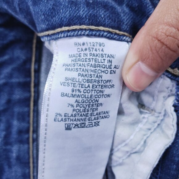 True Religion Jennie Curvy High Rise Shorts Denim Jean Distressed Blue Size 27 - Picture 14 of 15